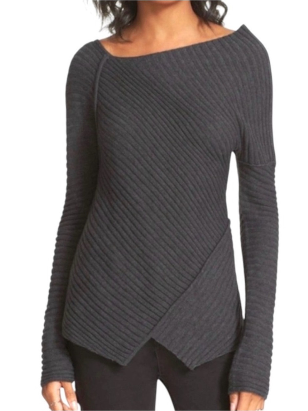 Free People Love and Harmony Off the Shoulder Asymmetrical Sweater Wool Blend